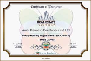LUXURY HOUSING PROJECT OF THE YEAR (CHENNAI - TEMPLE WAVES)
