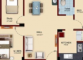 UNIT 5A NEW - 3BHK(C) SOUTH FACING