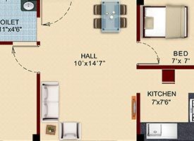 UNIT 1C - 2BHK(C) NORTH FACING